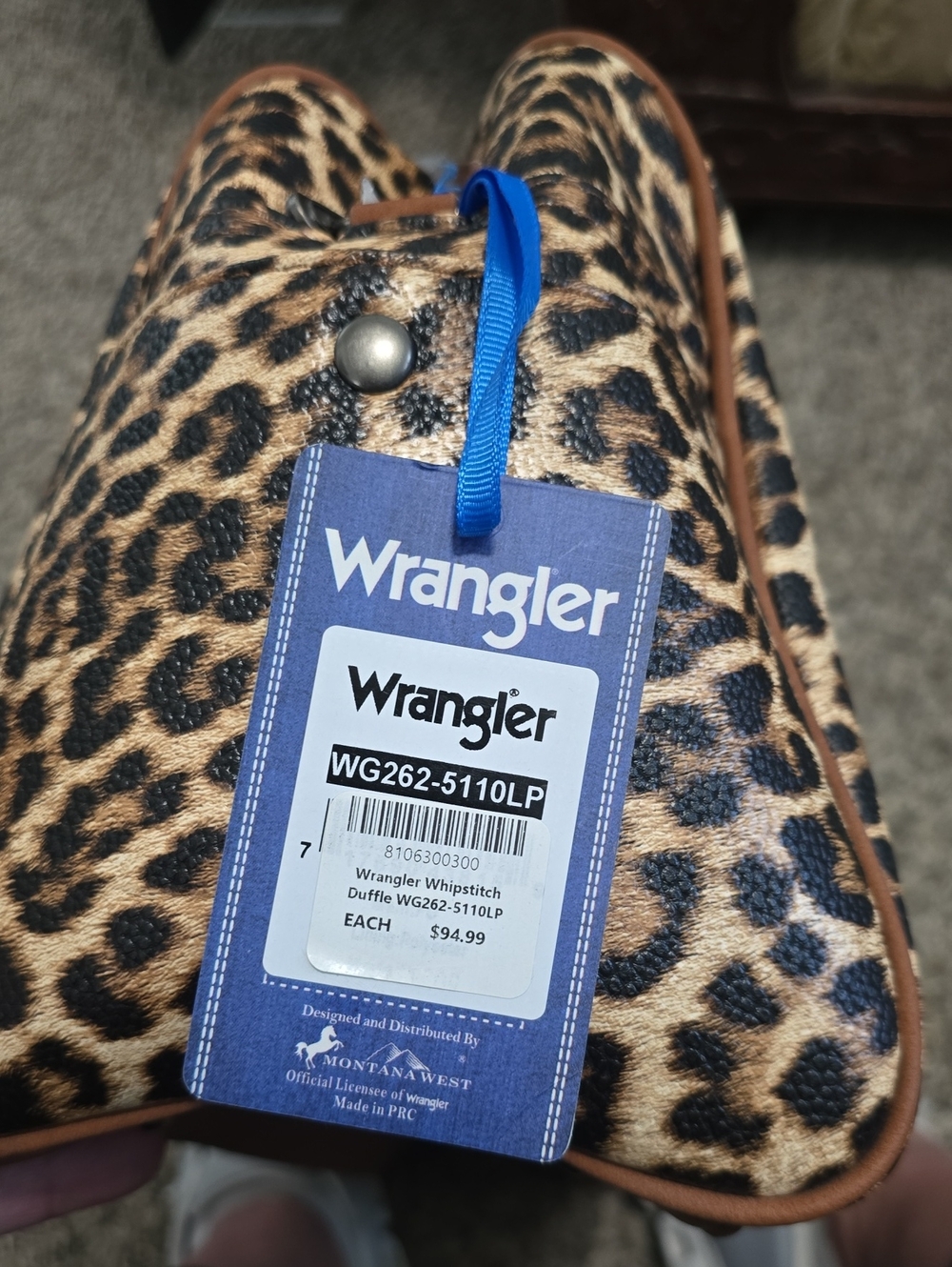 Wrangler Whipstitch Collection Duffle Bag - Leopard NWT - Picture 3 of 6